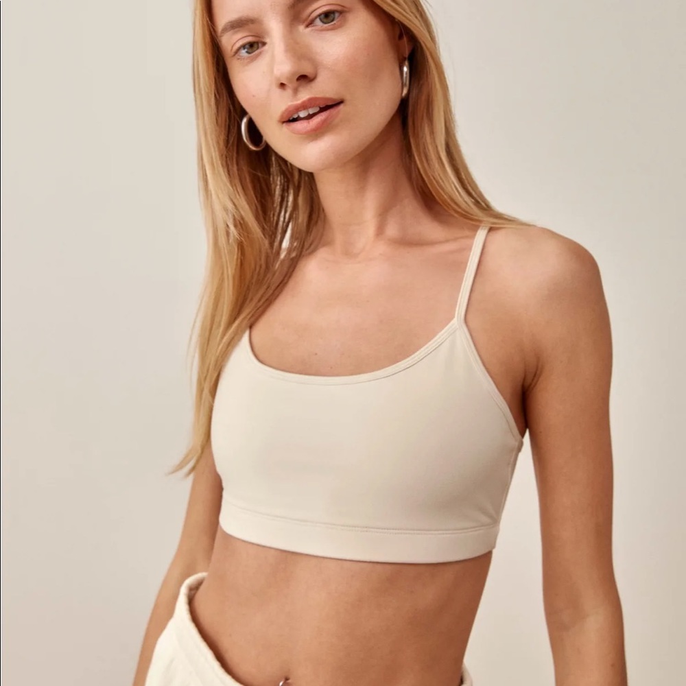 REFORMATION Sammie Ecostretch Sports Bra Almond